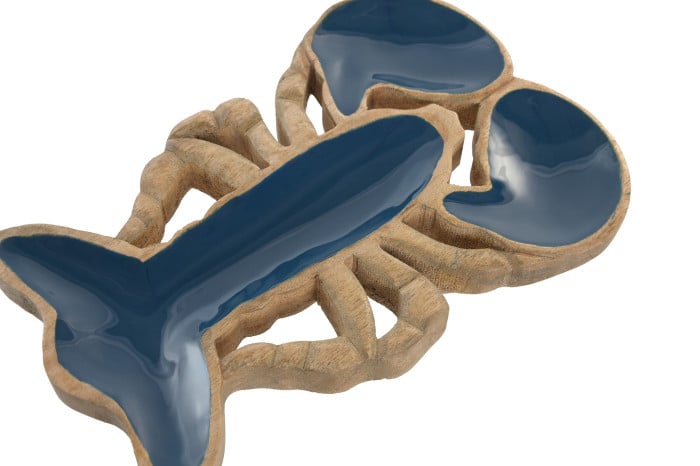 Centre De Table Manguier 25x18x2,5 cm Bleu