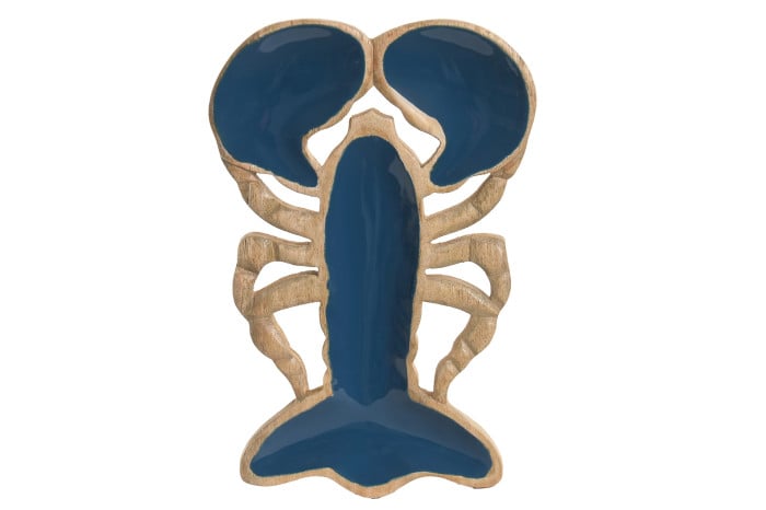 Centre De Table Manguier 25x18x2,5 cm Bleu