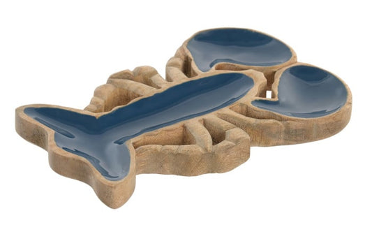 Centre De Table Manguier 25x18x2,5 cm Bleu