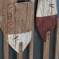 Grande décoration murale en bois recyclé "rames"