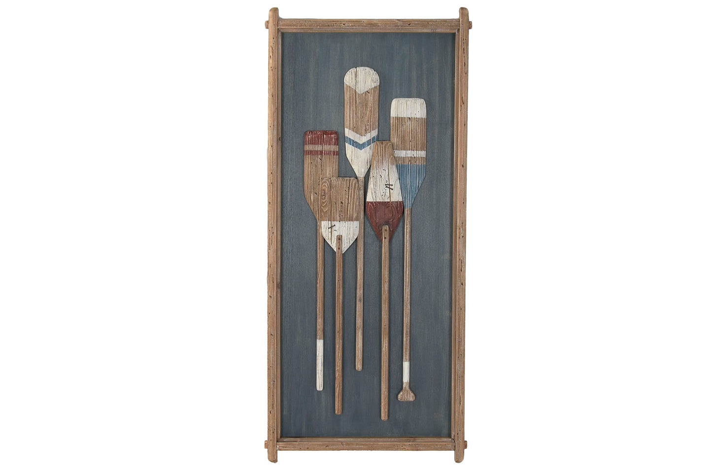 Grande décoration murale en bois recyclé "rames"