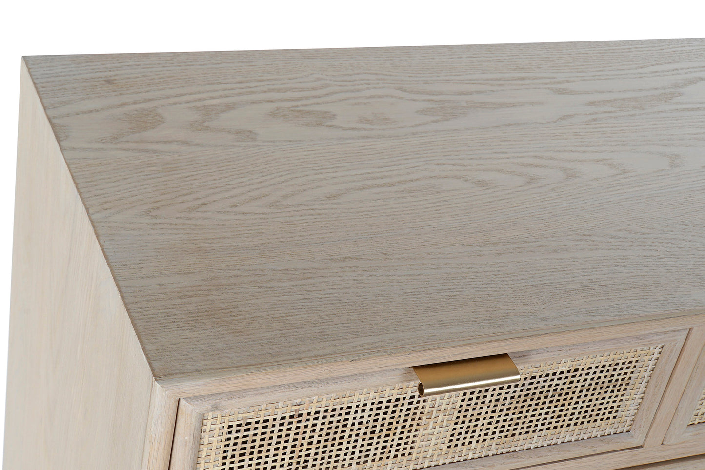 COMMODE 5 TIROIRS ROTIN NATUREL