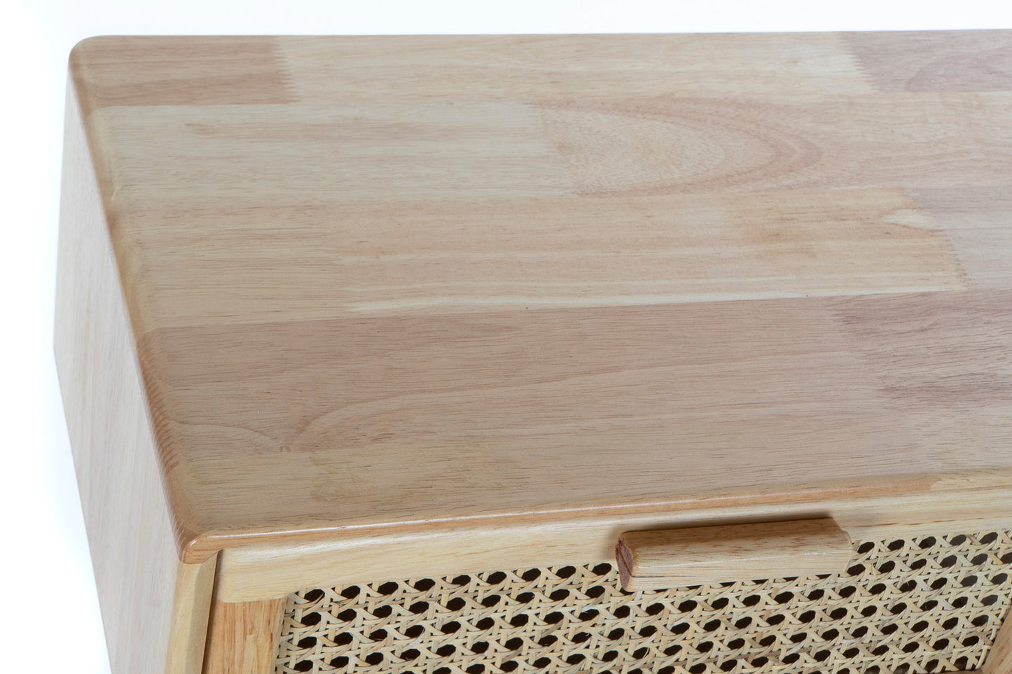 Console en rotin et bois de caoutchouc