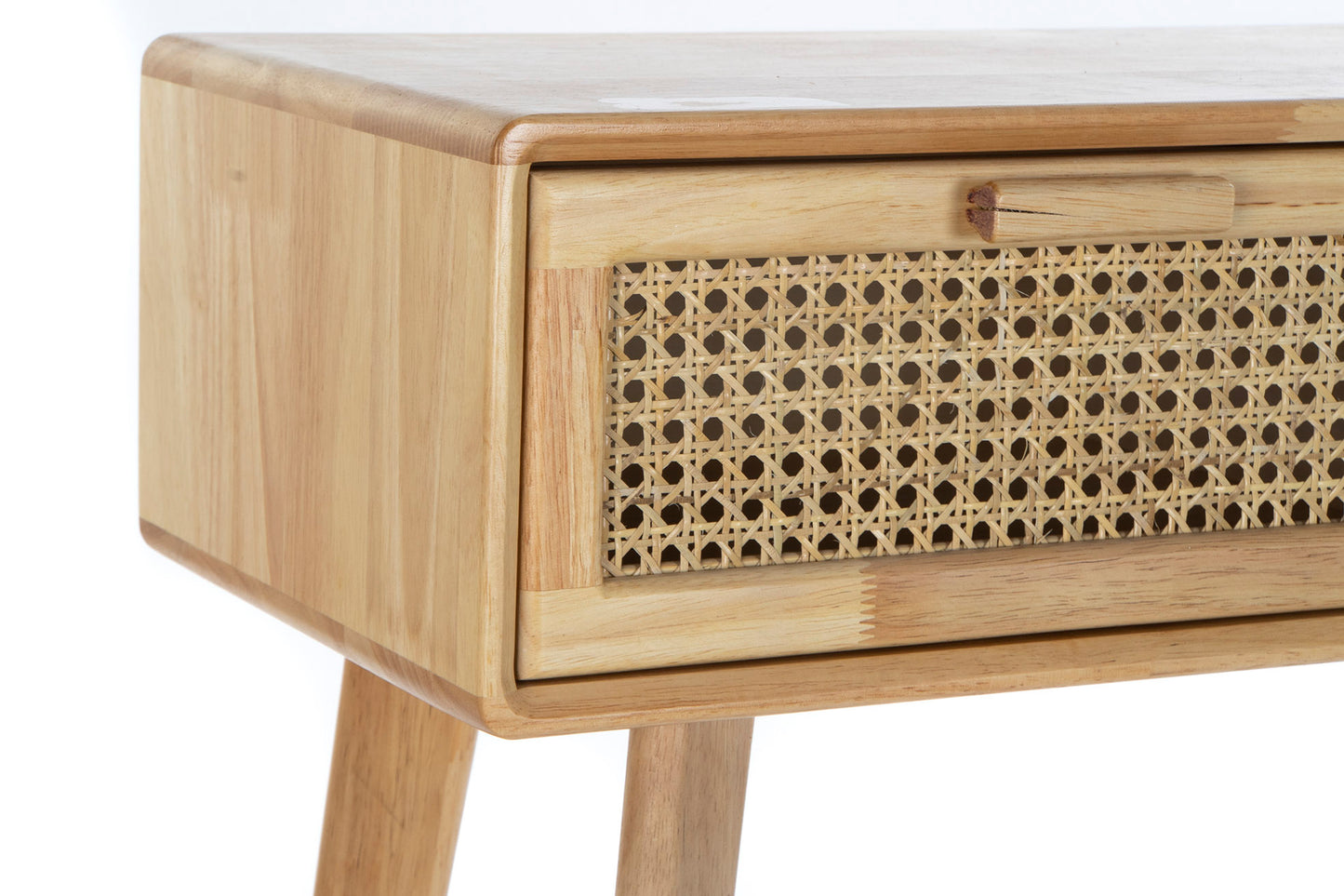 Console en rotin et bois de caoutchouc