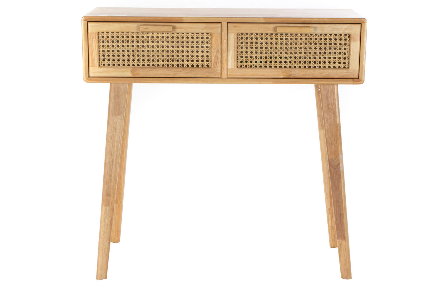 Console en rotin et bois de caoutchouc