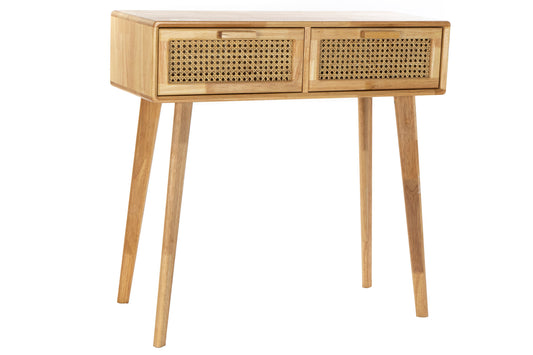 Console en rotin et bois de caoutchouc