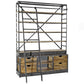 Étagère Bois Recyclé Métal 164x47x226 cm Escalier Naturel