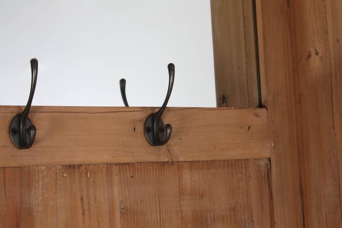 Meuble D'Entrée Pin Recyclé Miroir 124x40x200 cm Naturel