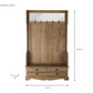 Meuble D'Entrée Pin Recyclé Miroir 124x40x200 cm Naturel