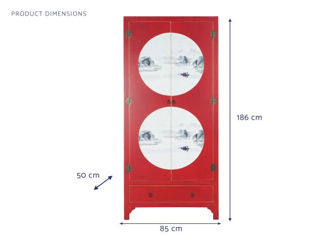 Armoire Sapin MDF 85,5x50,5x186,2 cm Rouge