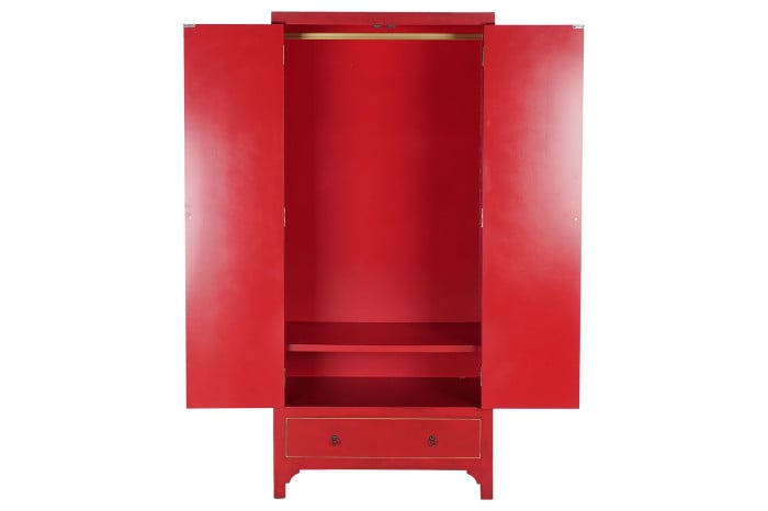 Armoire Sapin MDF 85,5x50,5x186,2 cm Rouge