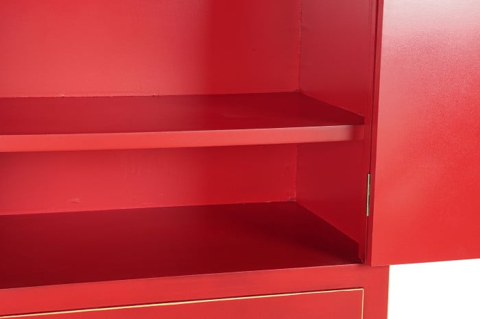 Armoire Sapin MDF 85,5x50,5x186,2 cm Rouge