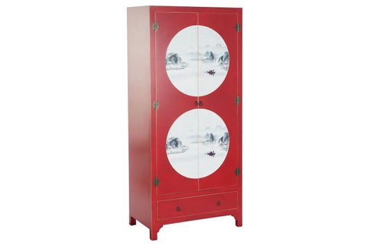 Armoire Sapin MDF 85,5x50,5x186,2 cm Rouge