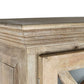 Vitrine Bois Massif Manguier 120x50x205 cm Blanc Naturel