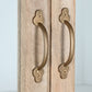 Vitrine Bois Massif Manguier 120x50x205 cm Blanc Naturel
