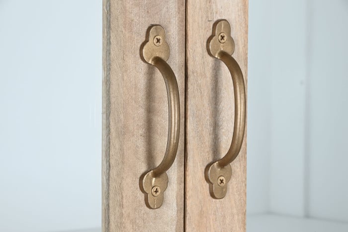Vitrine Bois Massif Manguier 120x50x205 cm Blanc Naturel