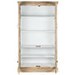 Vitrine Bois Massif Manguier 120x50x205 cm Blanc Naturel