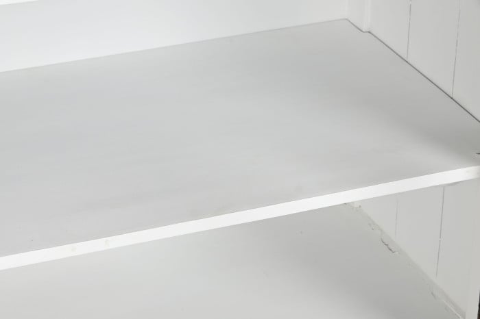 Vitrine Bois Massif Manguier 120x50x205 cm Blanc Naturel