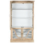 Vitrine Bois Massif Manguier 120x50x205 cm Blanc Naturel