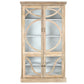 Vitrine Bois Massif Manguier 120x50x205 cm Blanc Naturel