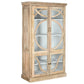 Vitrine Bois Massif Manguier 120x50x205 cm Blanc Naturel
