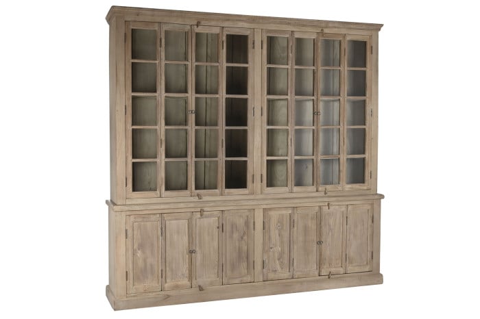Vitrine XXL Teck Manguier 270x43x244 cm Naturel