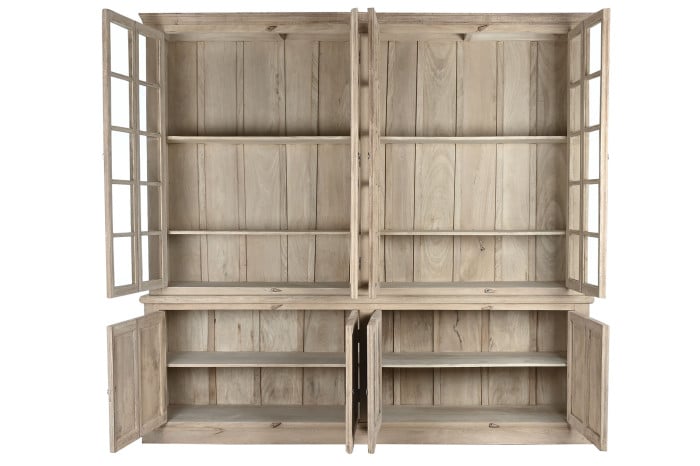 Vitrine XXL Teck Manguier 270x43x244 cm Naturel
