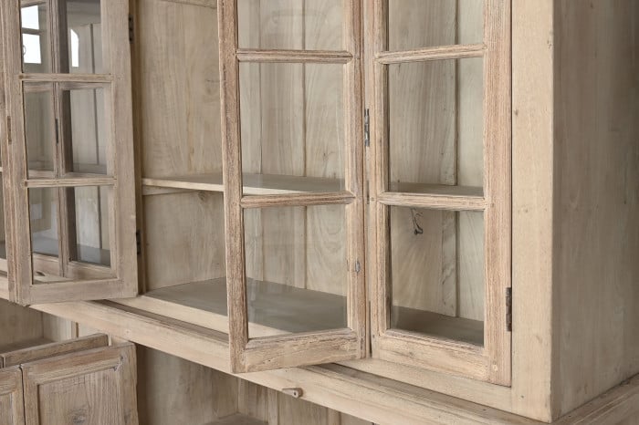 Vitrine XXL Teck Manguier 270x43x244 cm Naturel