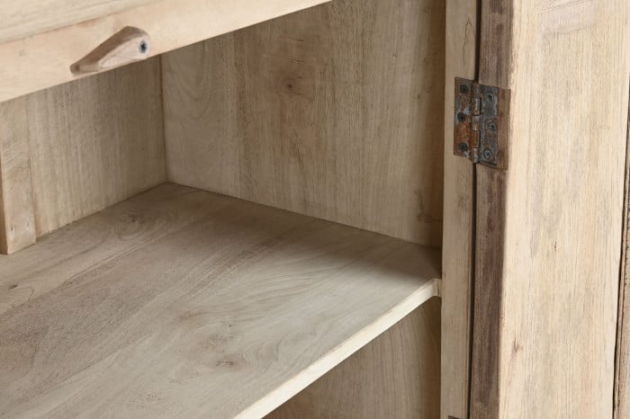 Vitrine XXL Teck Manguier 270x43x244 cm Naturel
