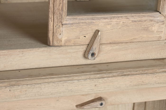 Vitrine XXL Teck Manguier 270x43x244 cm Naturel