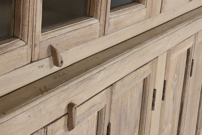 Vitrine XXL Teck Manguier 270x43x244 cm Naturel
