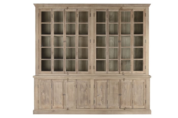 Vitrine XXL Teck Manguier 270x43x244 cm Naturel