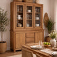 Vitrine Teck Recyclé Verre 164x47x211,5 cm Marron