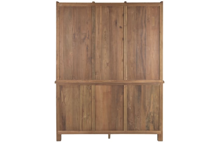 Vitrine Teck Recyclé Verre 164x47x211,5 cm Marron