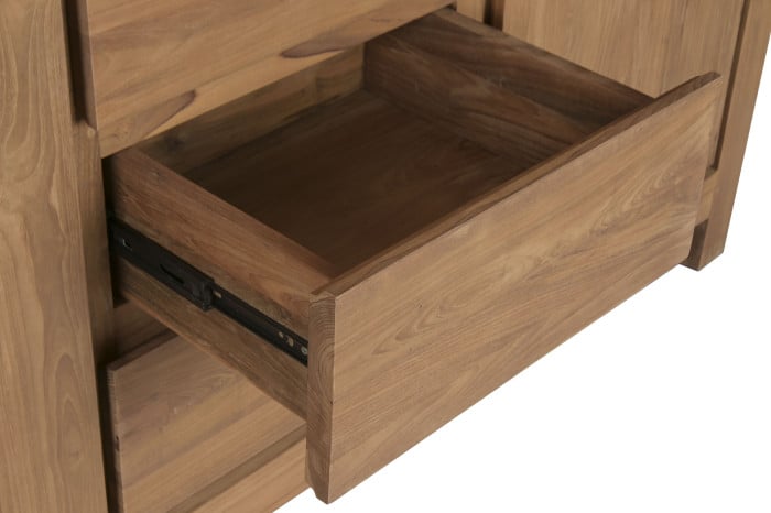 Vitrine Teck Recyclé Verre 164x47x211,5 cm Marron