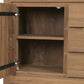 Vitrine Teck Recyclé Verre 164x47x211,5 cm Marron