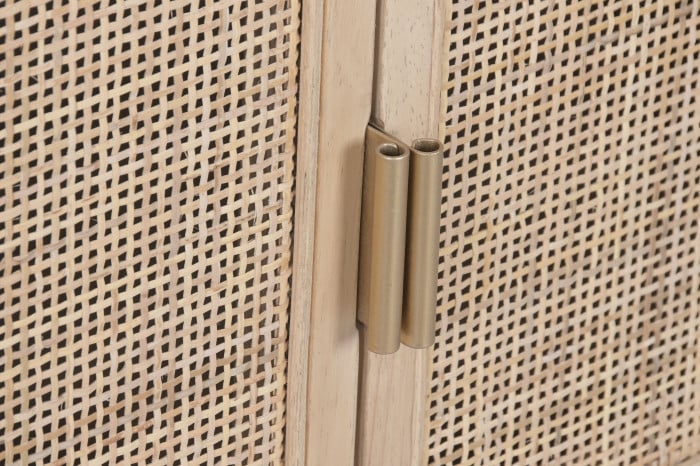 Armoire Sapin Rotin 79x58x180 cm Naturel