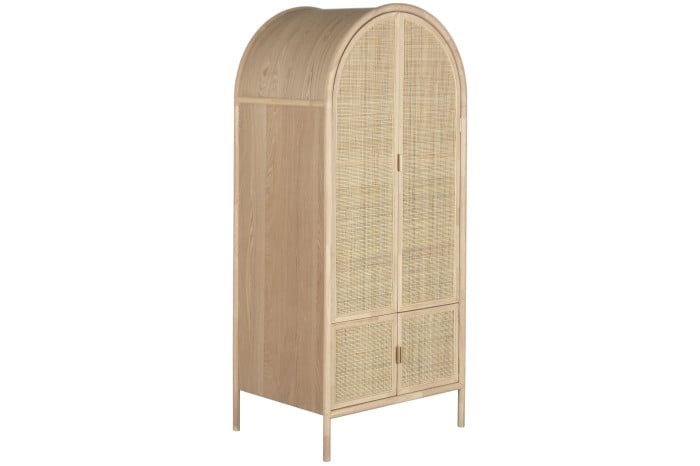 Armoire Sapin Rotin 79x58x180 cm Naturel