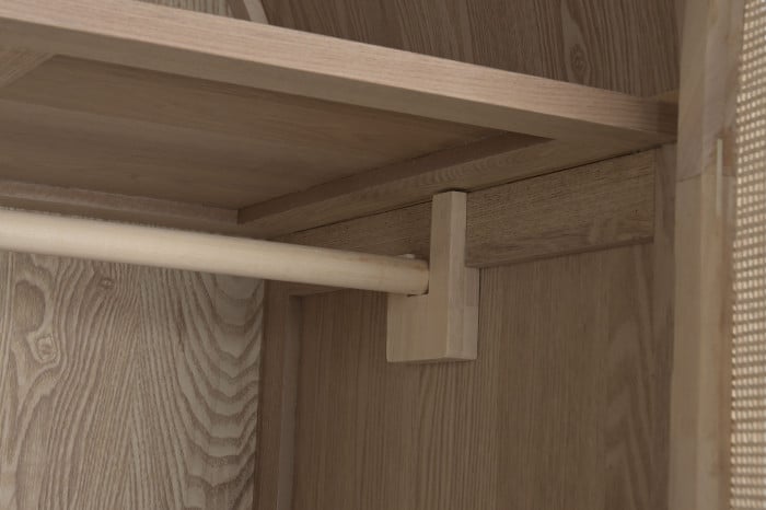 Armoire Sapin Rotin 79x58x180 cm Naturel