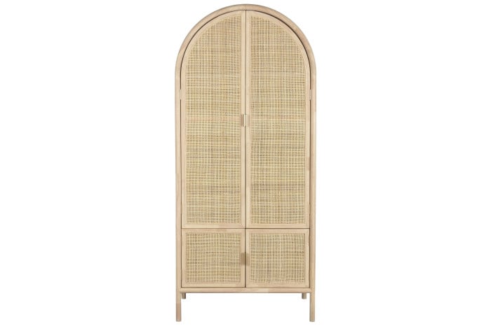 Armoire Sapin Rotin 79x58x180 cm Naturel