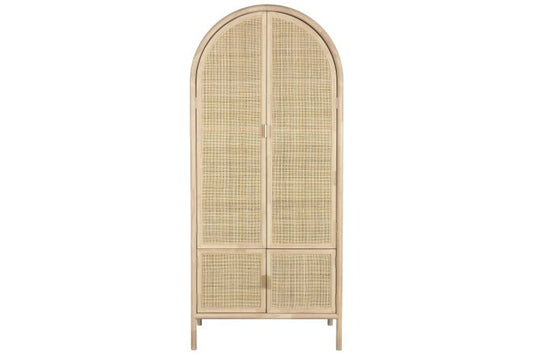 Armoire Sapin Rotin 79x58x180 cm Naturel