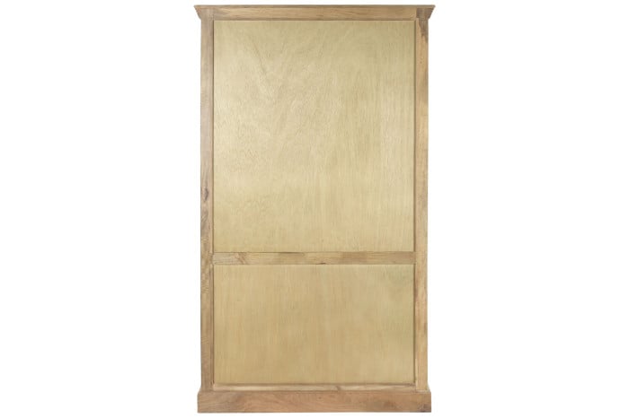 Vitrine Bois Massif Manguier 120x50x205 cm Blanc Naturel