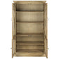 Vitrine Bois Massif Manguier 120x50x205 cm Blanc Naturel