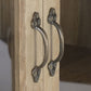 Vitrine Bois Massif Manguier 120x50x205 cm Blanc Naturel