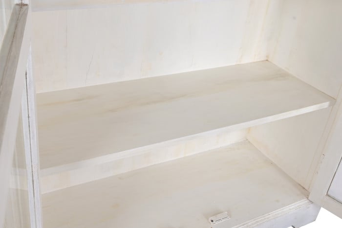 Vitrine Manguier 140x55x209 cm Blanc Décapé