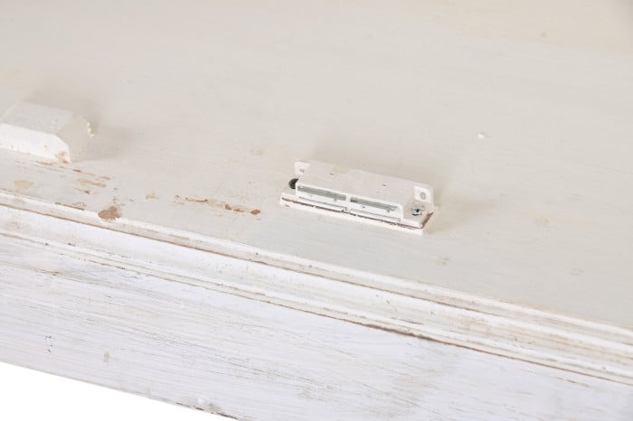 Vitrine Manguier 140x55x209 cm Blanc Décapé
