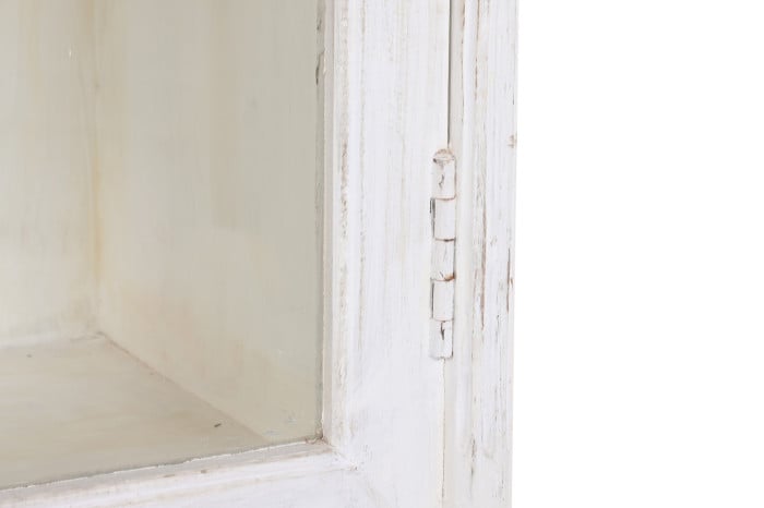 Vitrine Manguier 140x55x209 cm Blanc Décapé