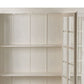 Vitrine XXL Teck Manguier 270x43x244 cm Blanc Décapage