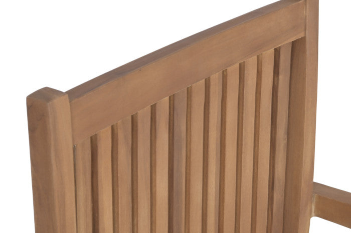 Set de Table Extensible 9 Pièces en Teck et Polyester Naturel 210x100x76 cm