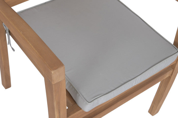 Set de Table Extensible 9 Pièces en Teck et Polyester Naturel 210x100x76 cm